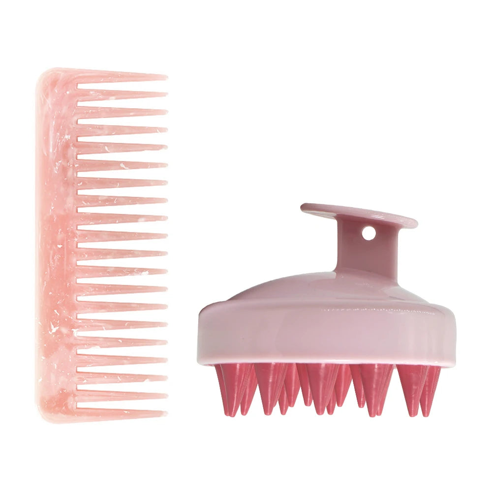 Home Cleaning Silicone Shampoo Brush Head Scalp Massage Comb Hair Washing Combs Body Massage Bath Brush Salon Hairdressing Tools