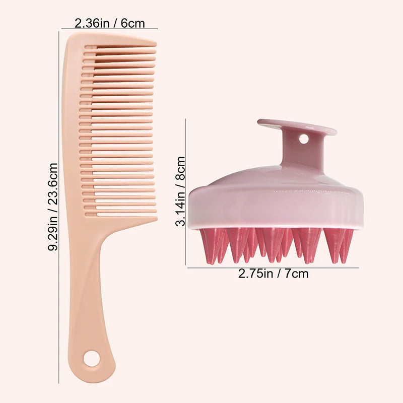 Home Cleaning Silicone Shampoo Brush Head Scalp Massage Comb Hair Washing Combs Body Massage Bath Brush Salon Hairdressing Tools