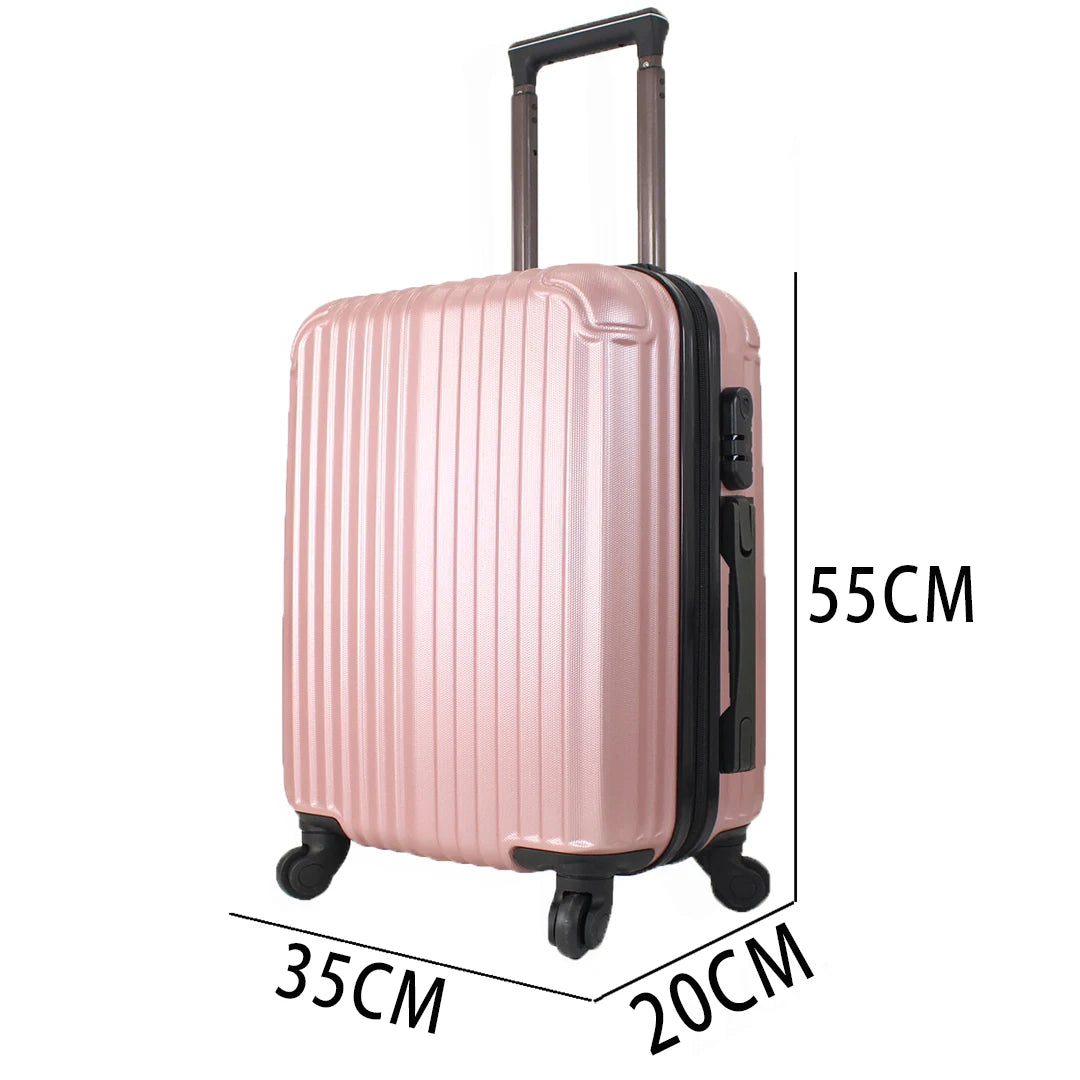 Airplane Suitcase Hand Luggage Travel Cabin Trolley Hard ABS 4 Wheels Rigid Cabin Suitcase with Telescopic Handle 55x35x20CM