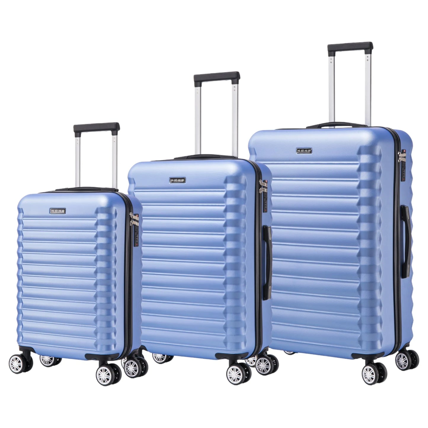 Stylish Travel Suitcase Set: ABS Light Case, Number Lock, 4 360 Rotating Wheels, Aluminum Telescopic Handle Suitcase Set Set Trolley Suitcase Cabin (7599-6649 M003 8008 6089 FS)