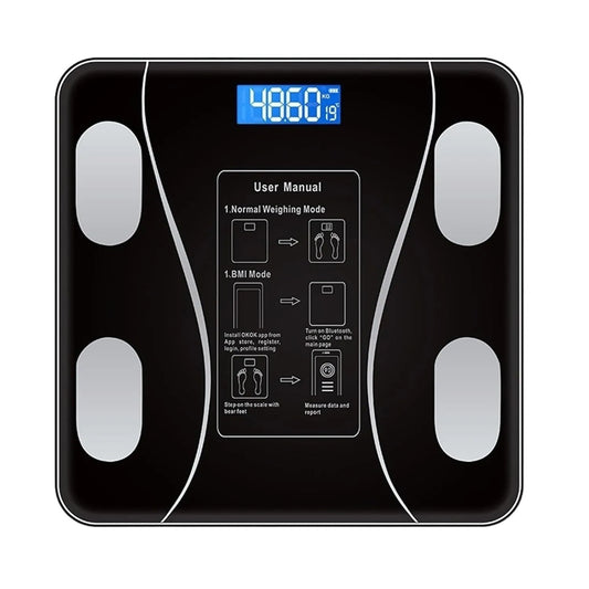 Smart Bluetooth Digital Bathroom Scale with Temperature Indicator, Smart Scale Digital, 8 Different Parameters, Body Fat, Memory for 10 Users Electronic Weight Scale