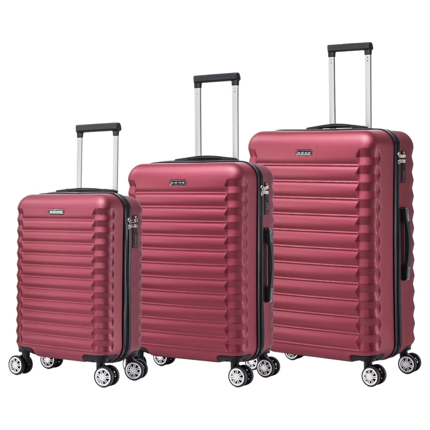 Stylish Travel Suitcase Set: ABS Light Case, Number Lock, 4 360 Rotating Wheels, Aluminum Telescopic Handle Suitcase Set Set Trolley Suitcase Cabin (7599-6649 M003 8008 6089 FS)