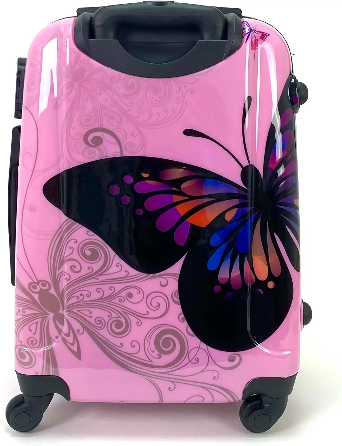 Cosshano Suitcase Cabin Carry Luggage Travel Airplane Hard 4 Wheel 360 Size 55x35x20cm Travel Butterfly Print