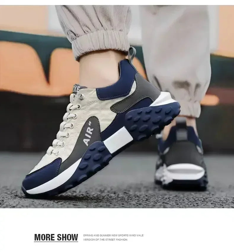 Stylish Men's Vulcanize Shoes for Leisure and Running in 2025, Thick-Soled Casual Sneakers