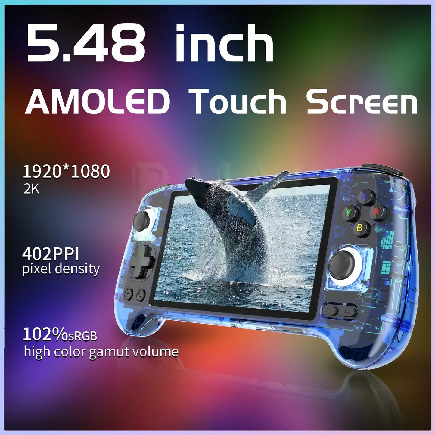 ANBERNIC RG556 Retro Handheld Game Console 5.48 Inch AMOLED Large Screen BT5.0 Android 13 System 1080*1920 Video Gaming Player