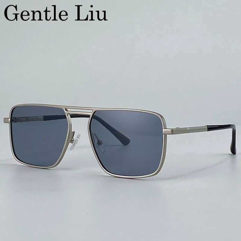 Oversized Square Punk Sunglasses Men Women 2025 Luxury Brand Retro Double Beam Sun Glasses For Male Trendy UV400 Driving Shades