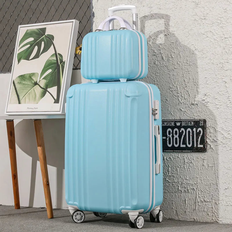 Suitcase Fashion Female Cabin Rolling Luggage Set Suitcases Lightweight Luggage Large Capacity Travel Bags Password Trolley Case