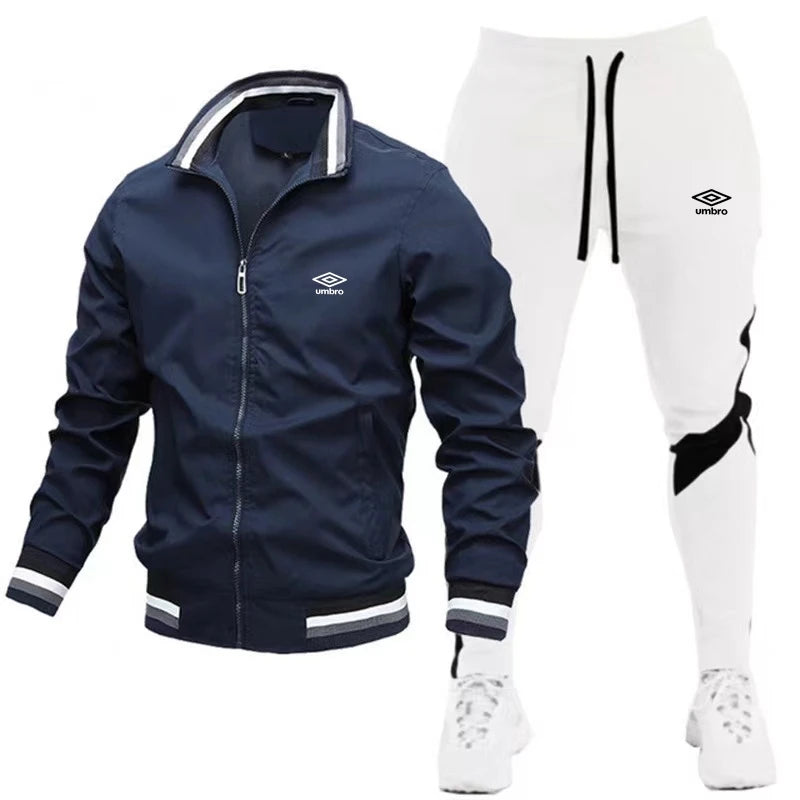 UMBRO 2024 Mens Tracksuits Men Sets Sweatshirt+sweatpants Tracksuit Zipper Stand Collar Sports Suit Jogging Fitness