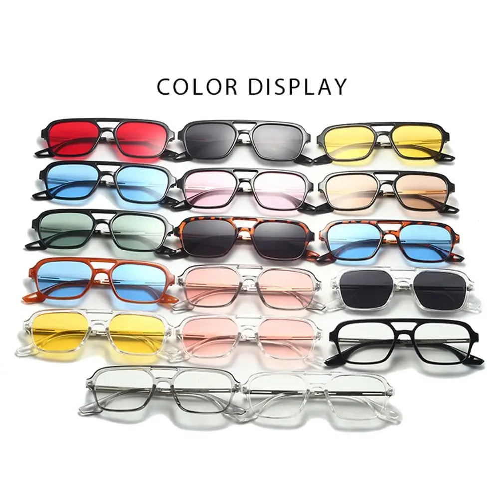 Vintage Square Sunglasses Retro Large Square Frame 70s Sun Glasses UV400 Protection  Shades Summer Eyeglasses for Women Men