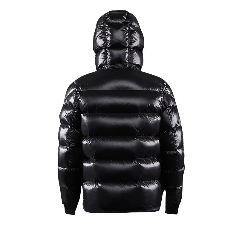 Winter Jacket Men Parkas Thicken Warm Coat Mens Glossy Black Jackets Solid Color Parka Coat Men's  Fashion New Streetwear 5XL