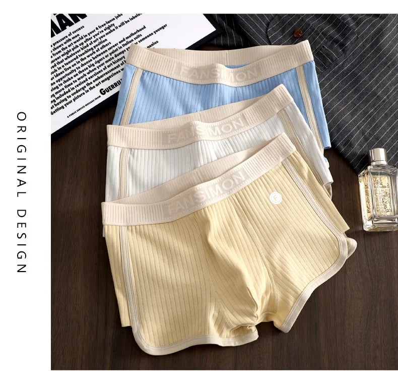 1&2PCS New Simple Men's Retro Pure Cotton Comfortable And Breathable Sport Underwear For Men Fashion Boxers Panties