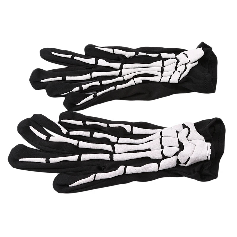 Halloween Gloves Black White Makeup Props Halloween Supplies Naturalness Skull Ghost Claw Gloves Festival Products 2024