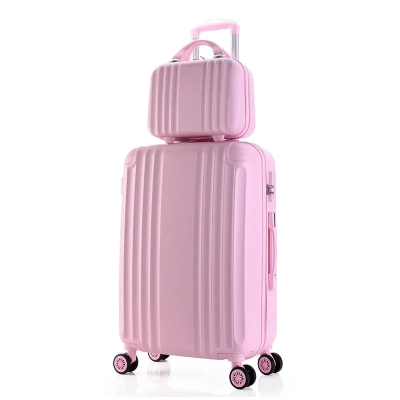 Suitcase Fashion Female Cabin Rolling Luggage Set Suitcases Lightweight Luggage Large Capacity Travel Bags Password Trolley Case