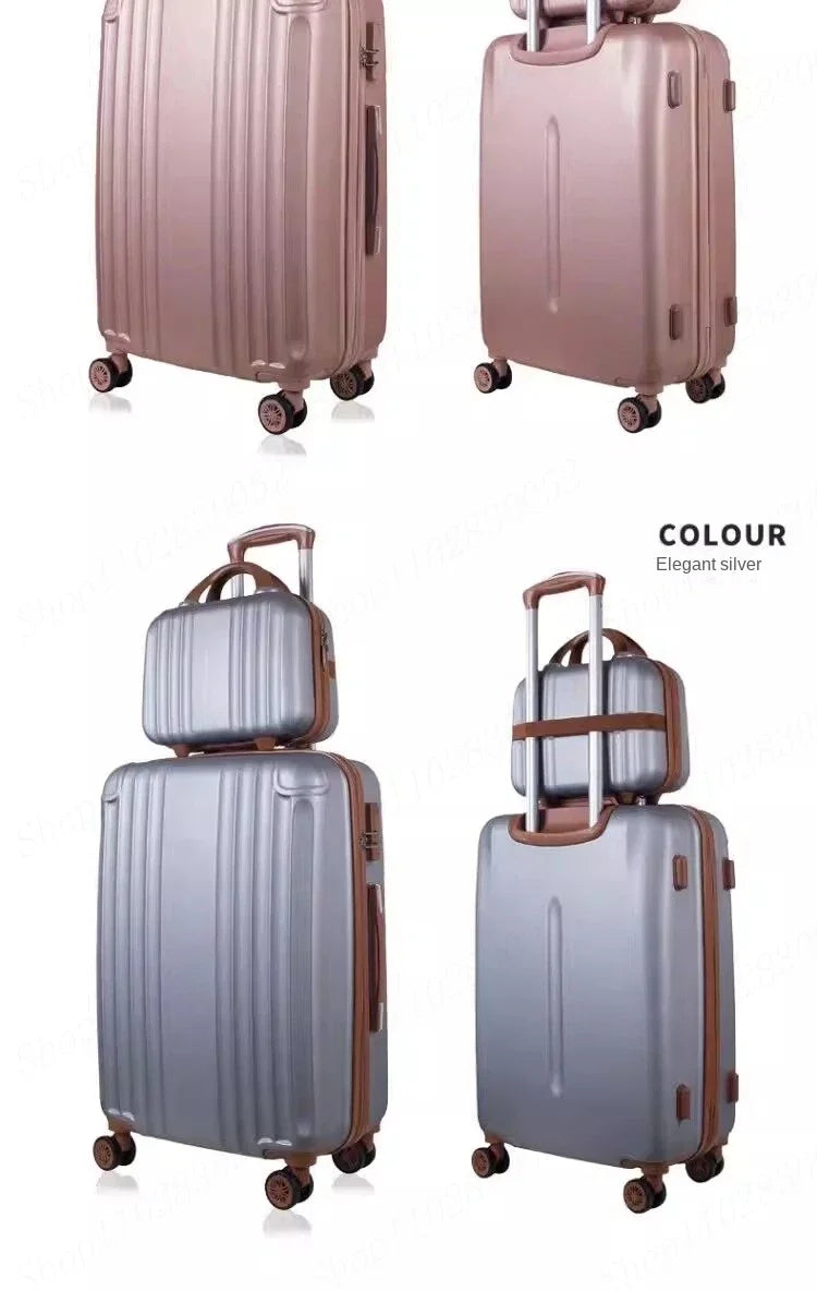 Suitcase Fashion Female Cabin Rolling Luggage Set Suitcases Lightweight Luggage Large Capacity Travel Bags Password Trolley Case