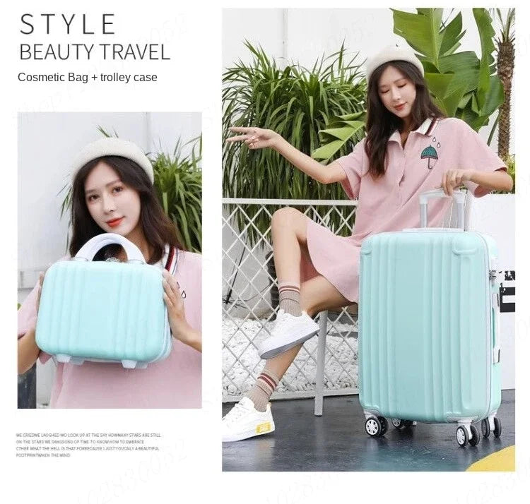 Suitcase Fashion Female Cabin Rolling Luggage Set Suitcases Lightweight Luggage Large Capacity Travel Bags Password Trolley Case