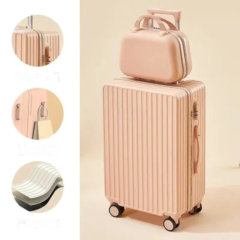 Suitcase Luggage Women Travel Trolley Case Ultra Light and Durable 20-Inch Small Fashion Password Case Male 22 24 26 inch Mute