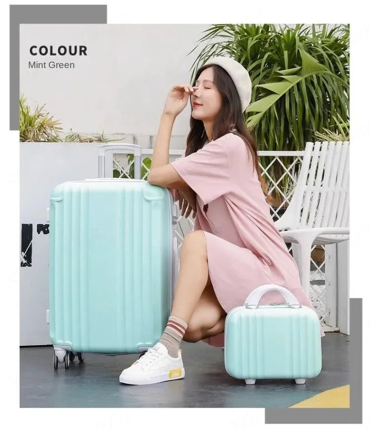 Suitcase Fashion Female Cabin Rolling Luggage Set Suitcases Lightweight Luggage Large Capacity Travel Bags Password Trolley Case