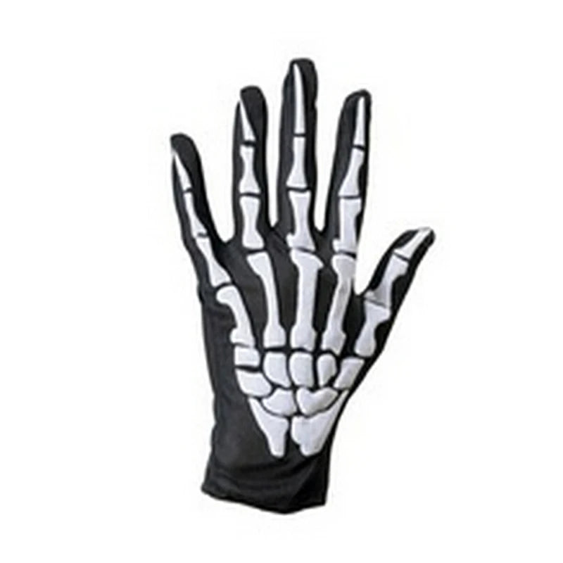 Halloween Gloves Black White Makeup Props Halloween Supplies Naturalness Skull Ghost Claw Gloves Festival Products 2024