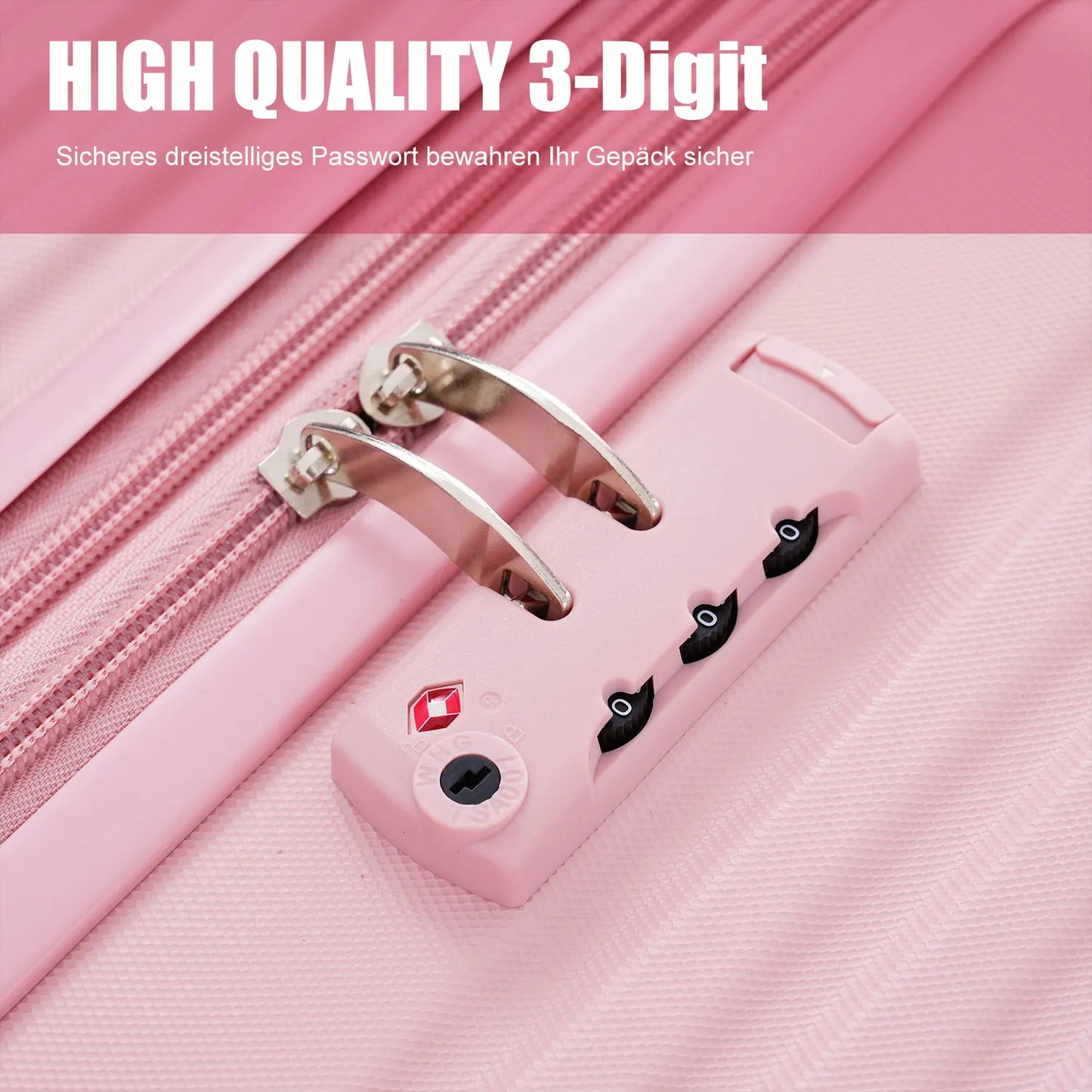 4-hand luggage ABS material TSA custom lock 65*43*28 pink hard shell case suitcase trolley case