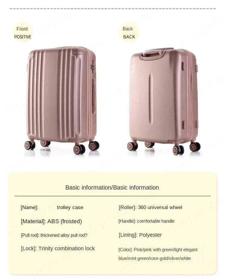 Suitcase Fashion Female Cabin Rolling Luggage Set Suitcases Lightweight Luggage Large Capacity Travel Bags Password Trolley Case