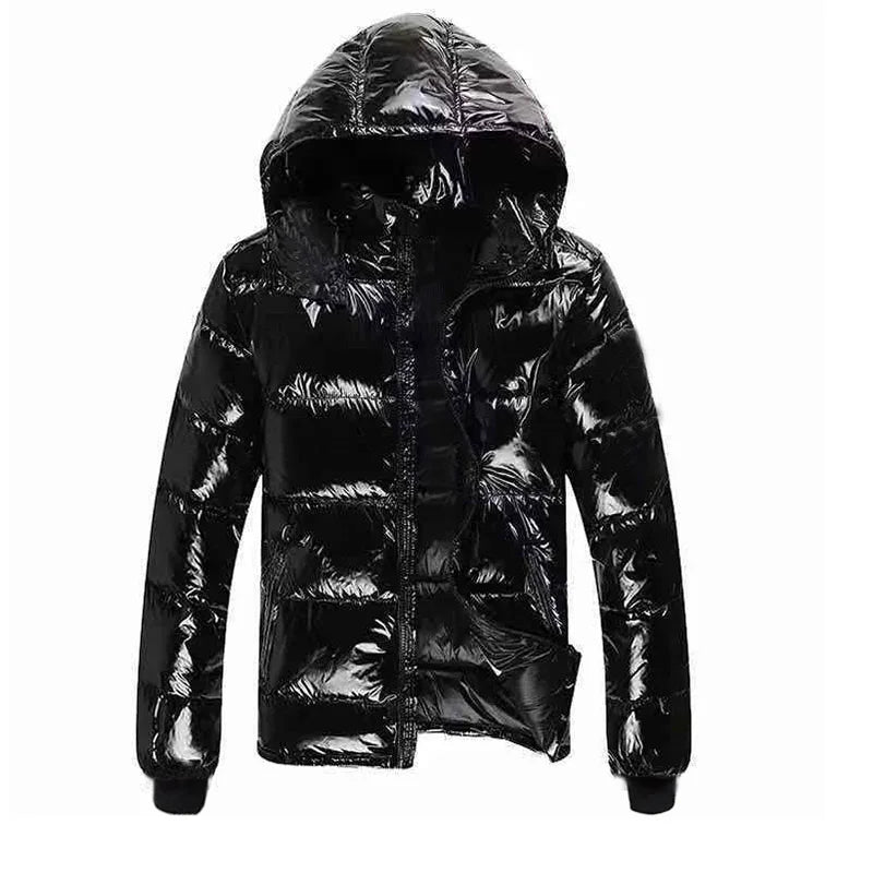 Winter Jacket Men Parkas Thicken Warm Coat Mens Glossy Black Jackets Solid Color Parka Coat Men's  Fashion New Streetwear 5XL