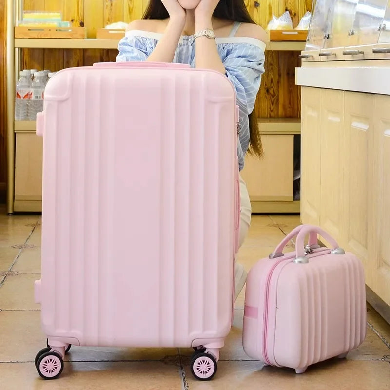 Suitcase Fashion Female Cabin Rolling Luggage Set Suitcases Lightweight Luggage Large Capacity Travel Bags Password Trolley Case