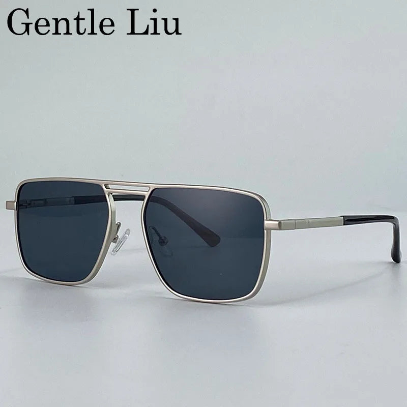 Oversized Square Punk Sunglasses Men Women 2025 Luxury Brand Retro Double Beam Sun Glasses For Male Trendy UV400 Driving Shades