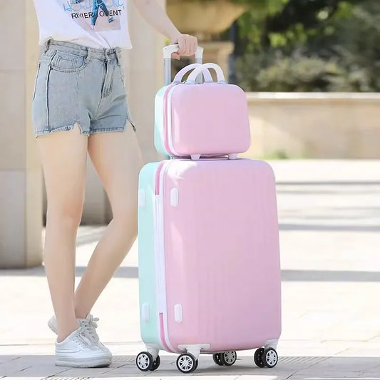 Suitcase Fashion Female Cabin Rolling Luggage Set Suitcases Lightweight Luggage Large Capacity Travel Bags Password Trolley Case