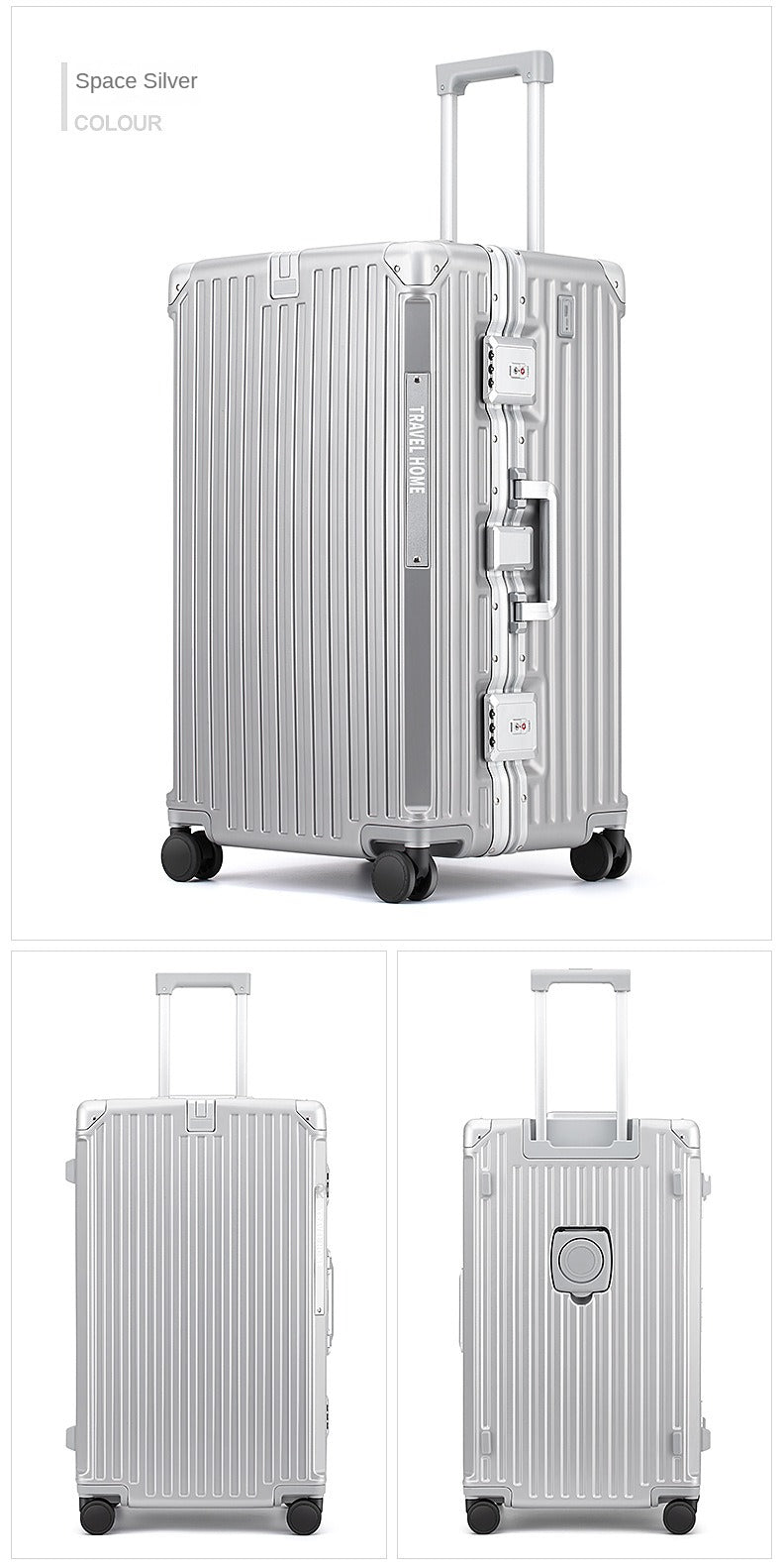 Over-sized Multi-Functional Travel Suitcases Large Capacity Luggage Aluminum Frame plus-Sized Universal Wheel Case Boarding Bag