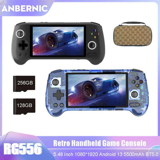 ANBERNIC RG556 Retro Handheld Game Console 5.48 Inch AMOLED Large Screen BT5.0 Android 13 System 1080*1920 Video Gaming Player