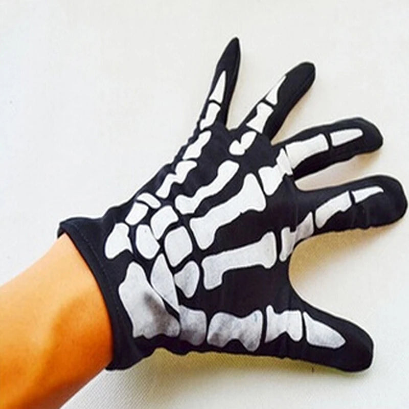 Halloween Gloves Black White Makeup Props Halloween Supplies Naturalness Skull Ghost Claw Gloves Festival Products 2024