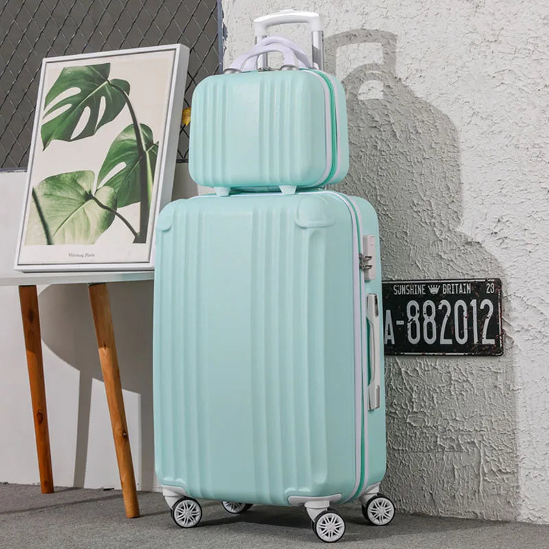 Suitcase Fashion Female Cabin Rolling Luggage Set Suitcases Lightweight Luggage Large Capacity Travel Bags Password Trolley Case