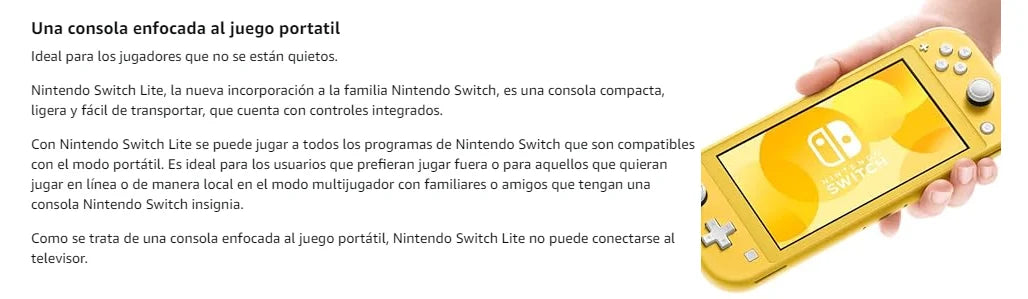 Nintendo Switch Lite Handheld Game Console Lightweight and Portable Built in Joy Con Controller Multiple Color Option