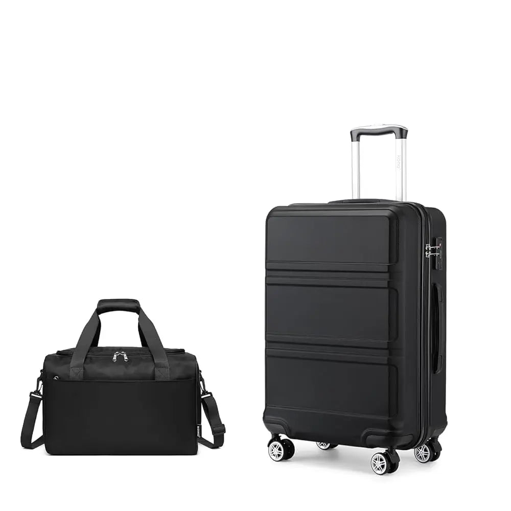 KONO hand luggage Trolley Set 2 Piece Suitcase with Rolls & Ryanair travel bag 40x20x25cm Compact Cases Set for Air Travel