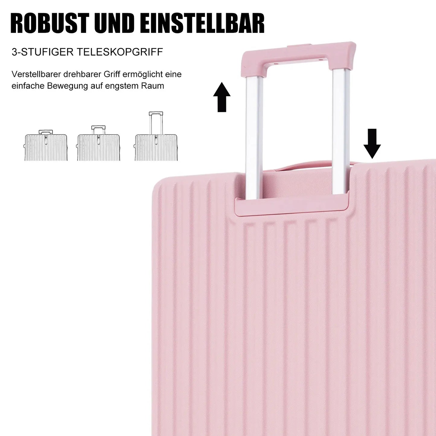 4-hand luggage ABS material TSA custom lock 65*43*28 pink hard shell case suitcase trolley case