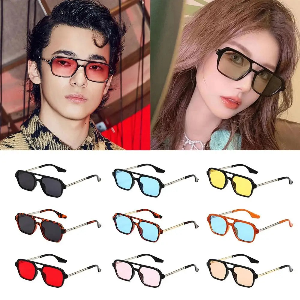 Vintage Square Sunglasses Retro Large Square Frame 70s Sun Glasses UV400 Protection  Shades Summer Eyeglasses for Women Men