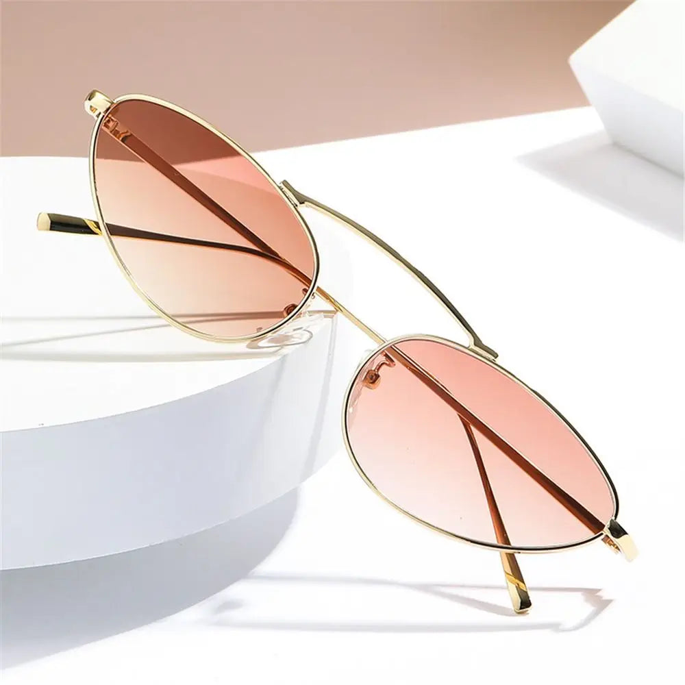 Cat Eye Sunglasses for Women Trendy Small Oval Sun Glasses Retro Shades 90s Glasses Y2K Accessories Vintage Eyewear