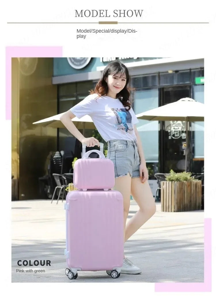 Suitcase Fashion Female Cabin Rolling Luggage Set Suitcases Lightweight Luggage Large Capacity Travel Bags Password Trolley Case