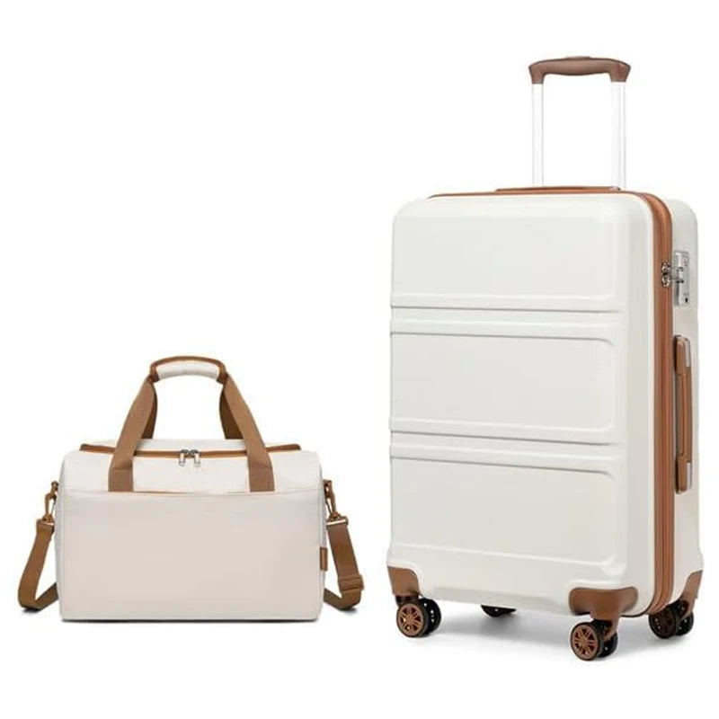 KONO hand luggage Trolley Set 2 Piece Suitcase with Rolls & Ryanair travel bag 40x20x25cm Compact Cases Set for Air Travel