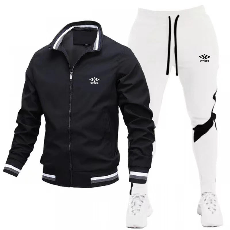 UMBRO 2024 Mens Tracksuits Men Sets Sweatshirt+sweatpants Tracksuit Zipper Stand Collar Sports Suit Jogging Fitness