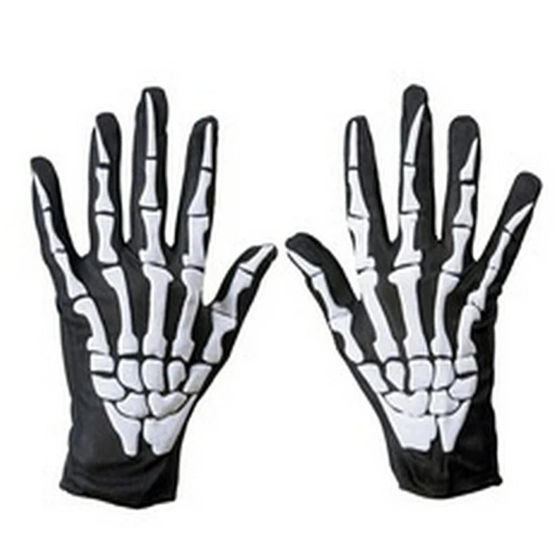 Halloween Gloves Black White Makeup Props Halloween Supplies Naturalness Skull Ghost Claw Gloves Festival Products 2024