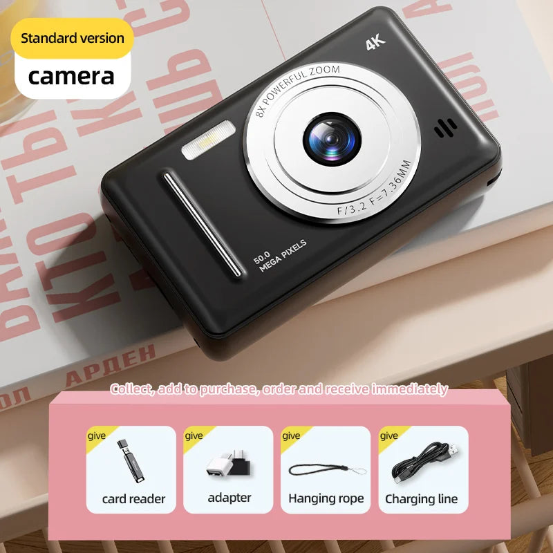 Xiaomi 4K Digital Camera Retro CCD Portable Card Camera Entry-level Camera Dual Camera Flash 50 Million Pixels Auto Focus