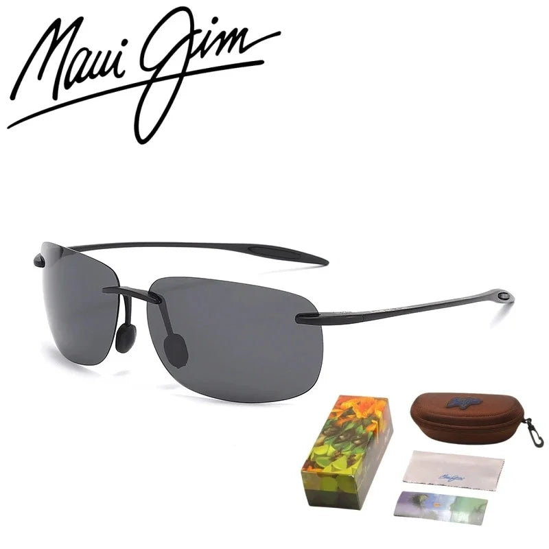 Maui Jim Classic Sports Rimless Sunglasses Men Women Male Driving Golf Rectangle Ultralight Frame Sun Glasses UV400 MJ006