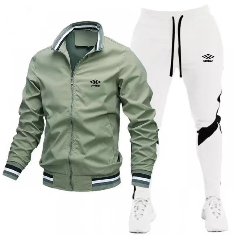 UMBRO 2024 Mens Tracksuits Men Sets Sweatshirt+sweatpants Tracksuit Zipper Stand Collar Sports Suit Jogging Fitness