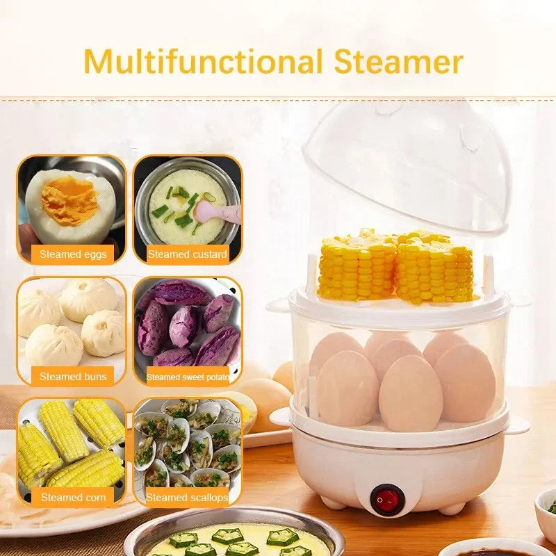 110V/220V Multifunctional Electric Egg Boiler Double Layers Egg Cooker Mini Steamer Poacher Kitchen Cooking Breakfast Machine