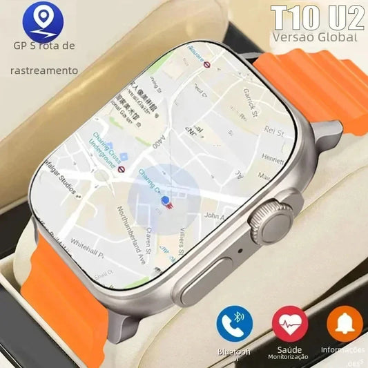 Nuevo reloj inteligente T10 U2 49mm 2024 nuevo NFC hombres mujeres GPS Track Bluetooth llamada BT música juegos carga inalámbrica Smartwatch