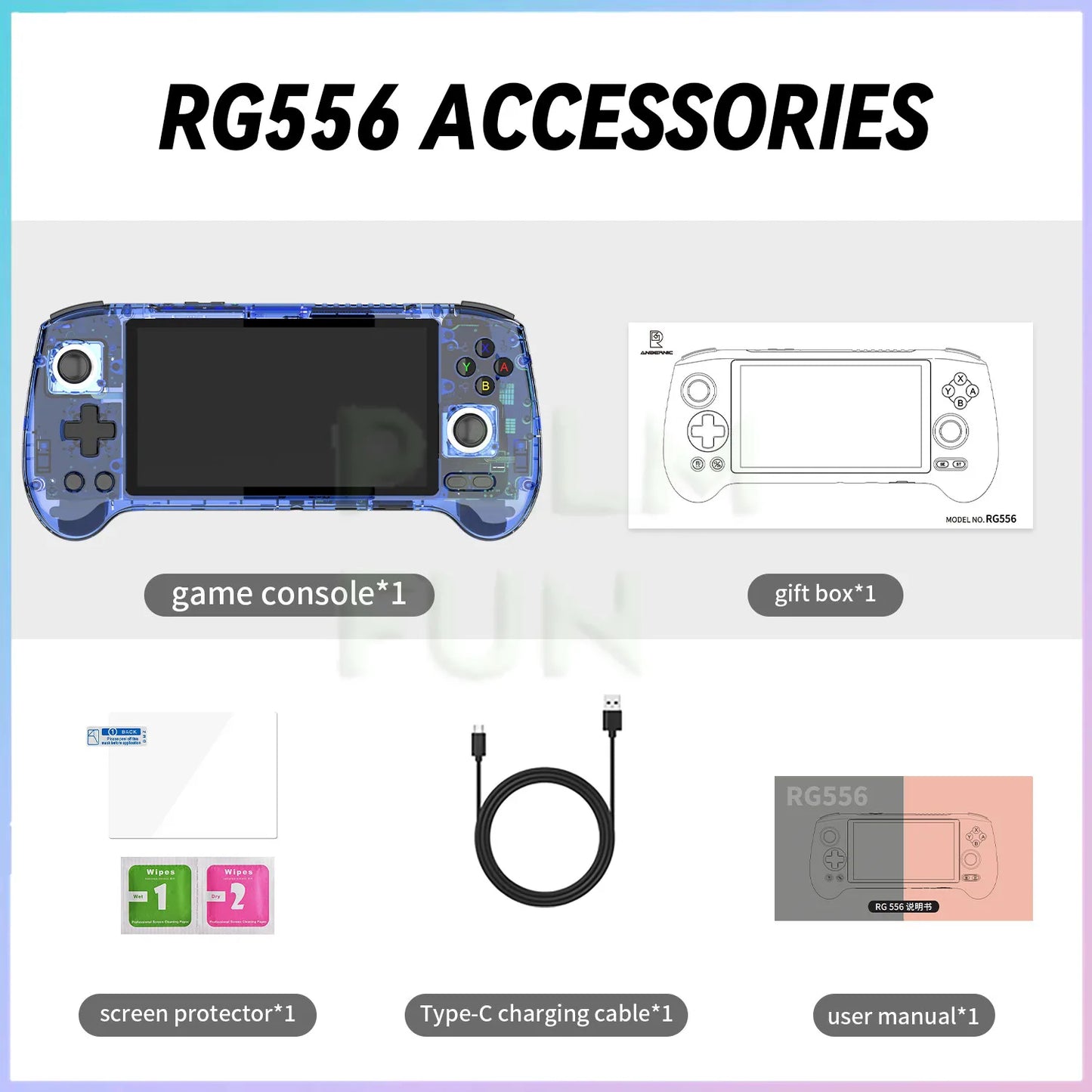 ANBERNIC RG556 Retro Handheld Game Console 5.48 Inch AMOLED Large Screen BT5.0 Android 13 System 1080*1920 Video Gaming Player