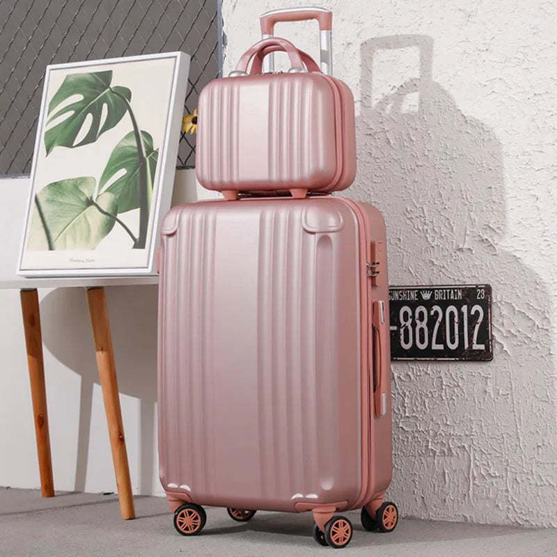 Suitcase Fashion Female Cabin Rolling Luggage Set Suitcases Lightweight Luggage Large Capacity Travel Bags Password Trolley Case