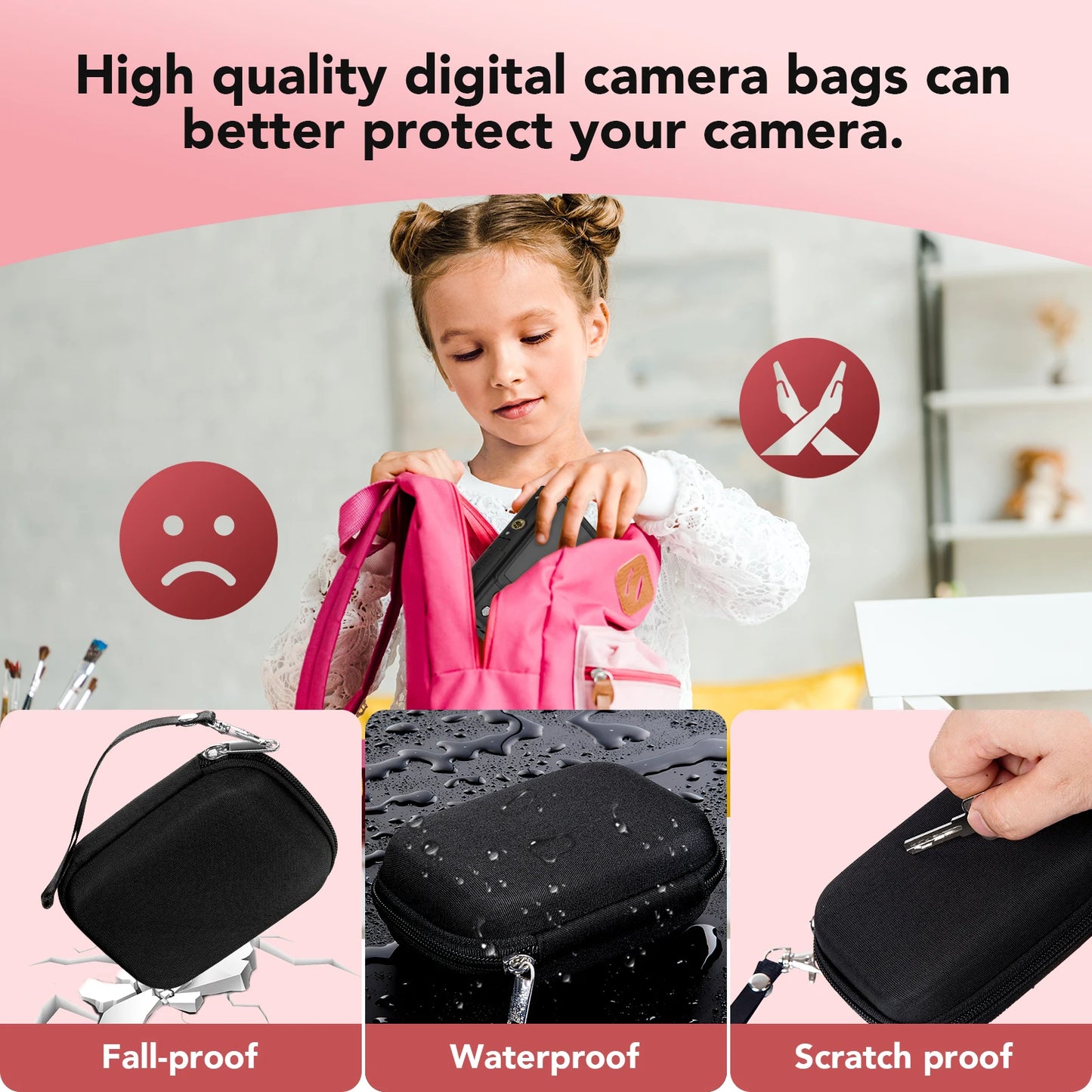 HD 1080P 2.4 inch digital Camera Rechargeable Cameras with 16x Zoom Compact Camera 44MP Cameras for kids Beginner Camera