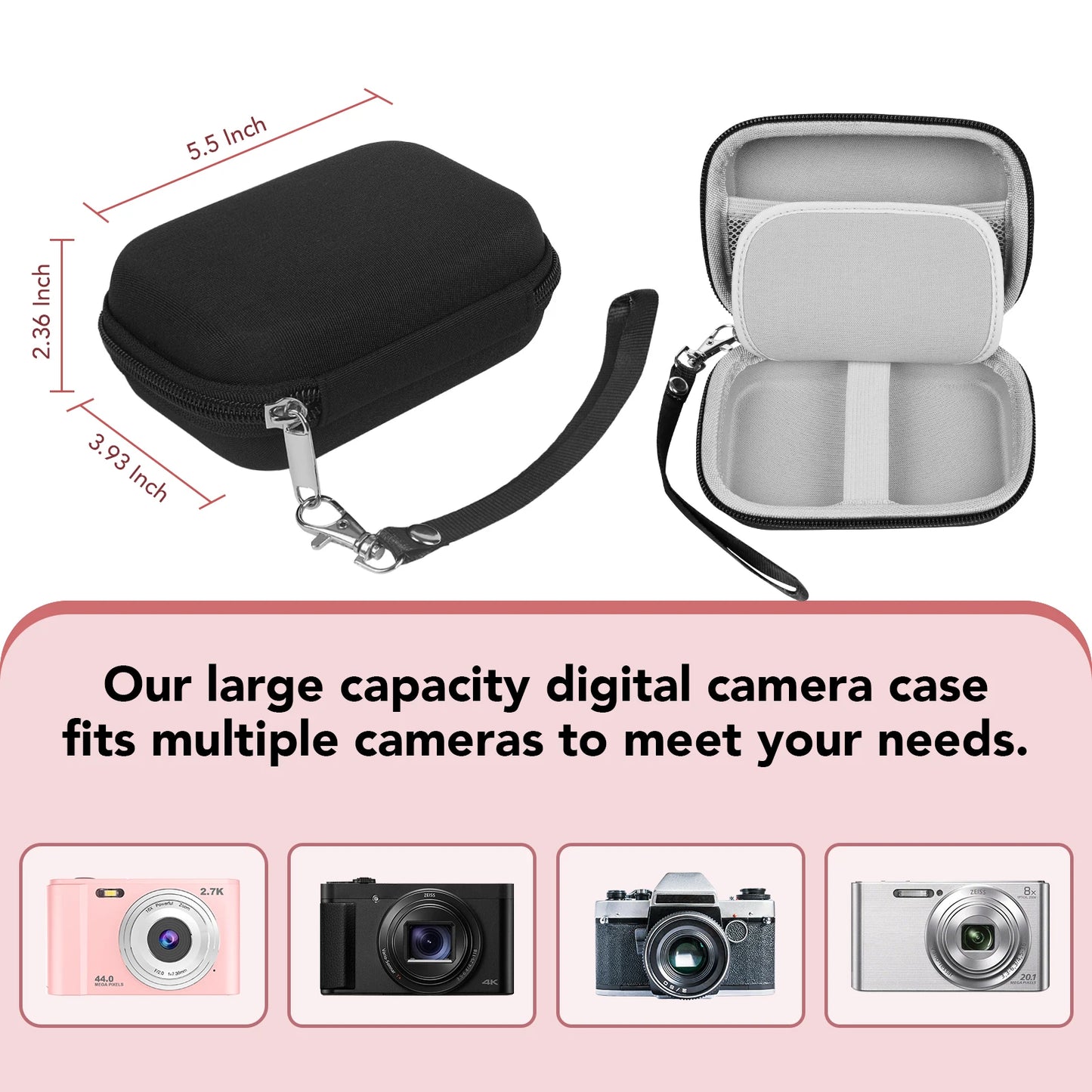 HD 1080P 2.4 inch digital Camera Rechargeable Cameras with 16x Zoom Compact Camera 44MP Cameras for kids Beginner Camera